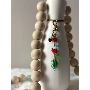 Watermelon Charm Keychain/zipper pull/bag flair Red/Green